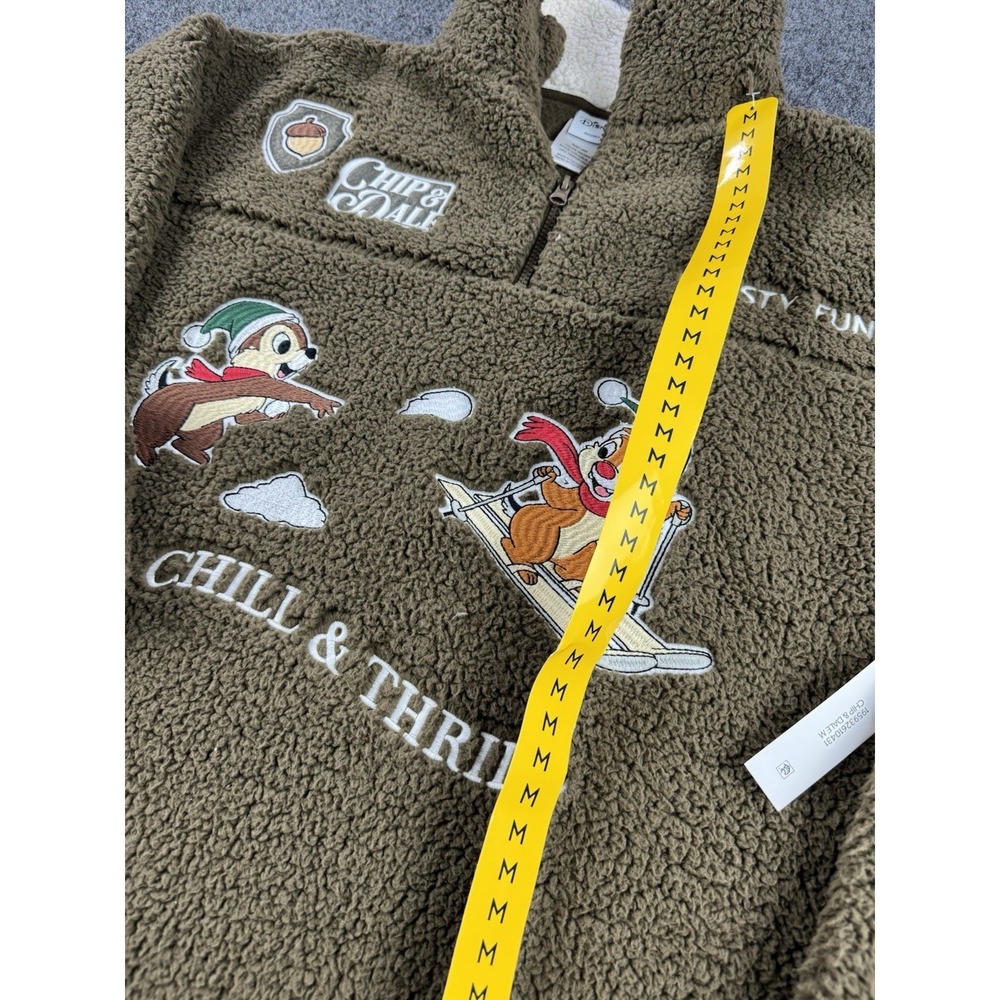 Disney Chip & Dale Fleece Pullover M Brown Chill Thrill NWT